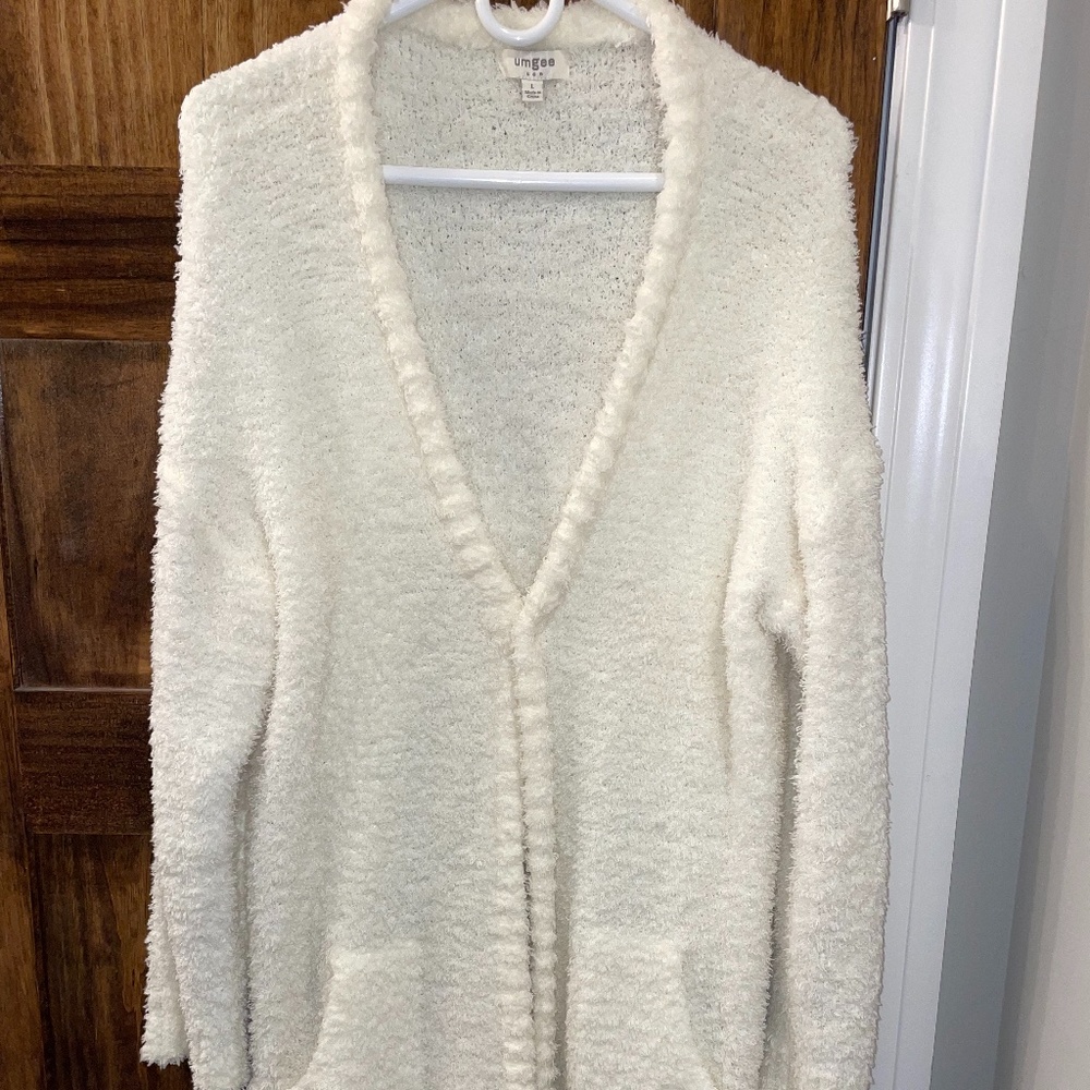 Umgee Open Front Cream Cardigan Sweater